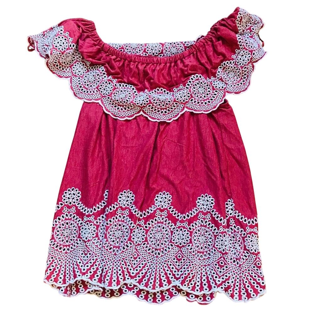 Fever Off the Shoulder Embroidered Top